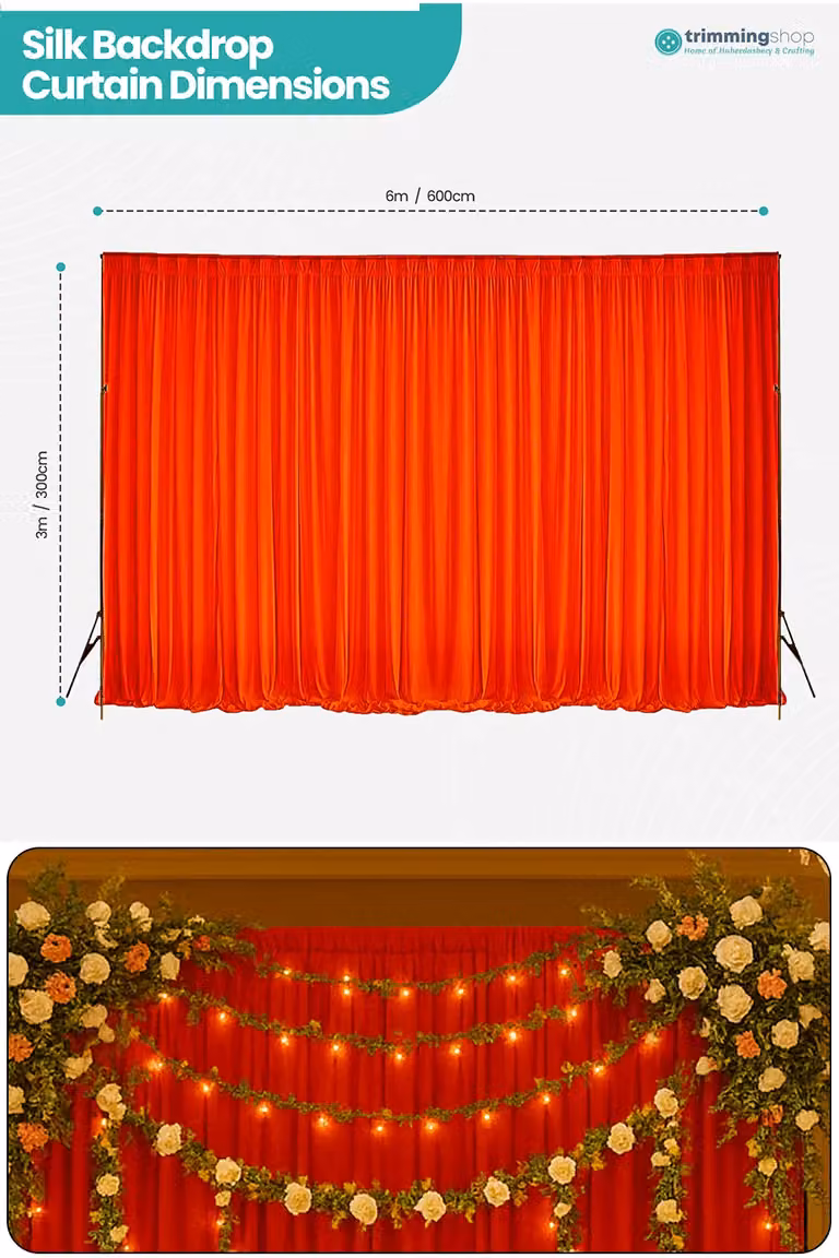 Neel Blue Red Ice Silk Backdrop Fabric Panel W: 6 m, H: 3 m