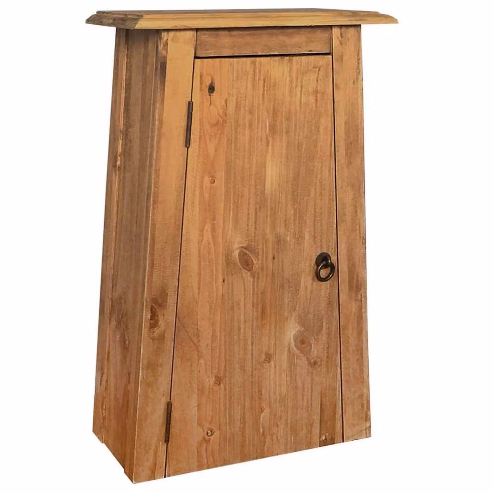 Berkfield Home Durable Solid Pinewood Bathroom Wall Cabinet in Brown, W/D/H: 42 x 23 x 70 cm – 2