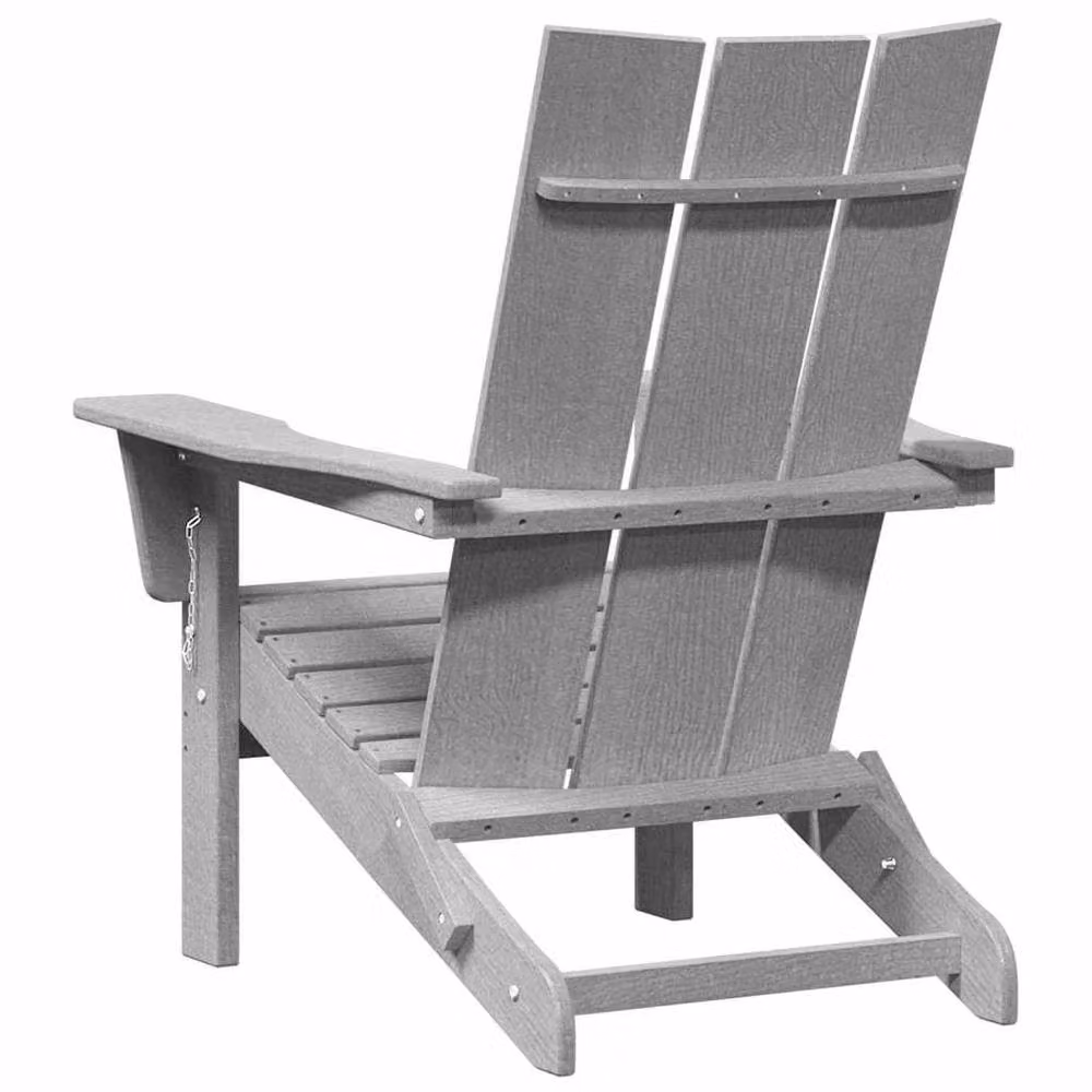 Berkfield Home Folding Adirondack Chair in Light Grey, W/D/H: 74.5 x 80.5 x 90 cm – 4