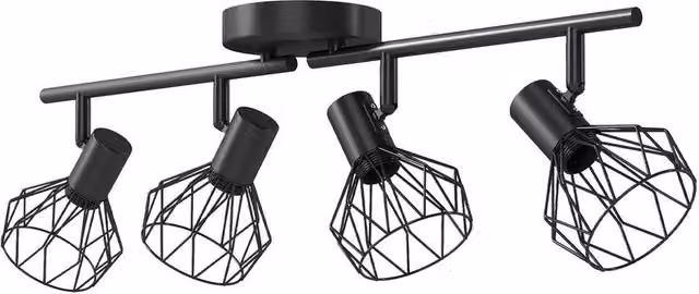 Emitto Adjustable 4-Way Black Metal Spotlight Ceiling Light with E14 Fixture – 1