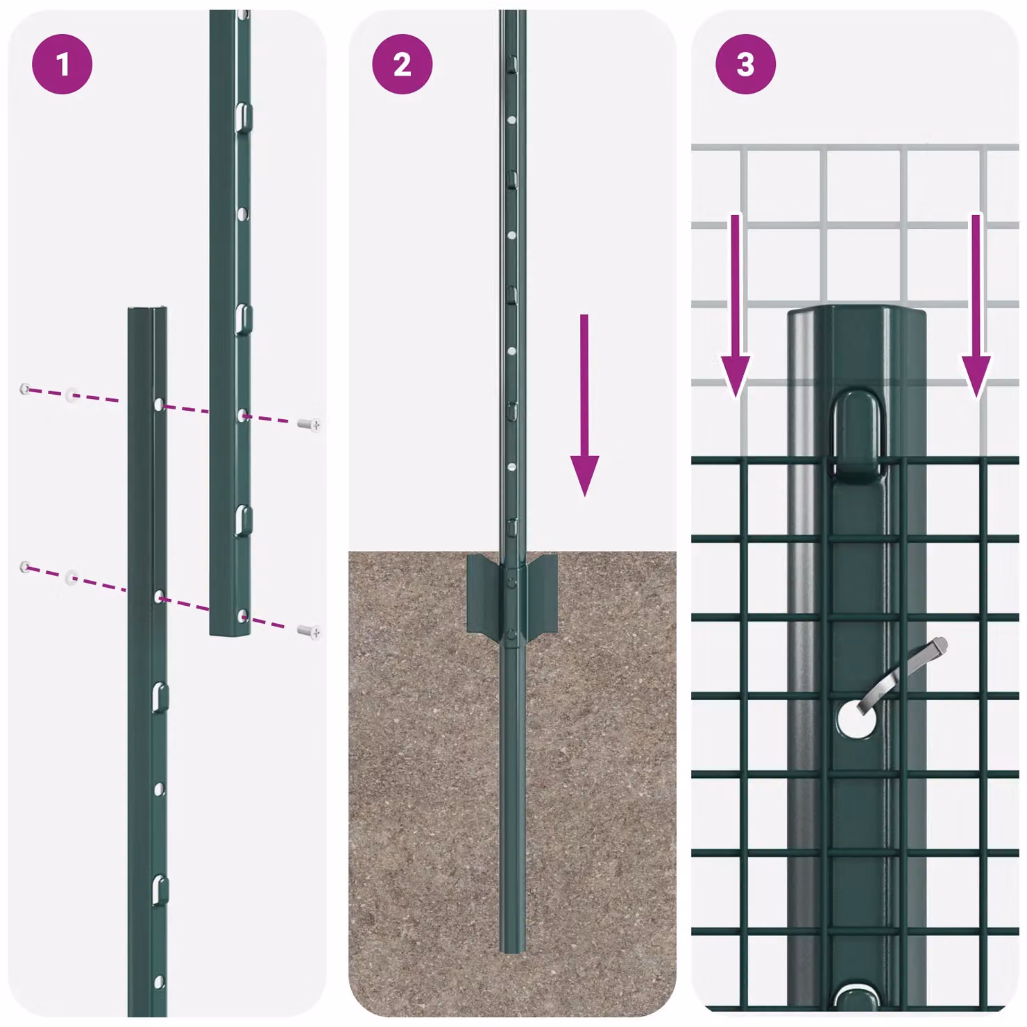 Berkfield Home Green Steel Welded Wire Fence with 5 U-Profile Posts, W: 10 m, H: 1.4 m – 5