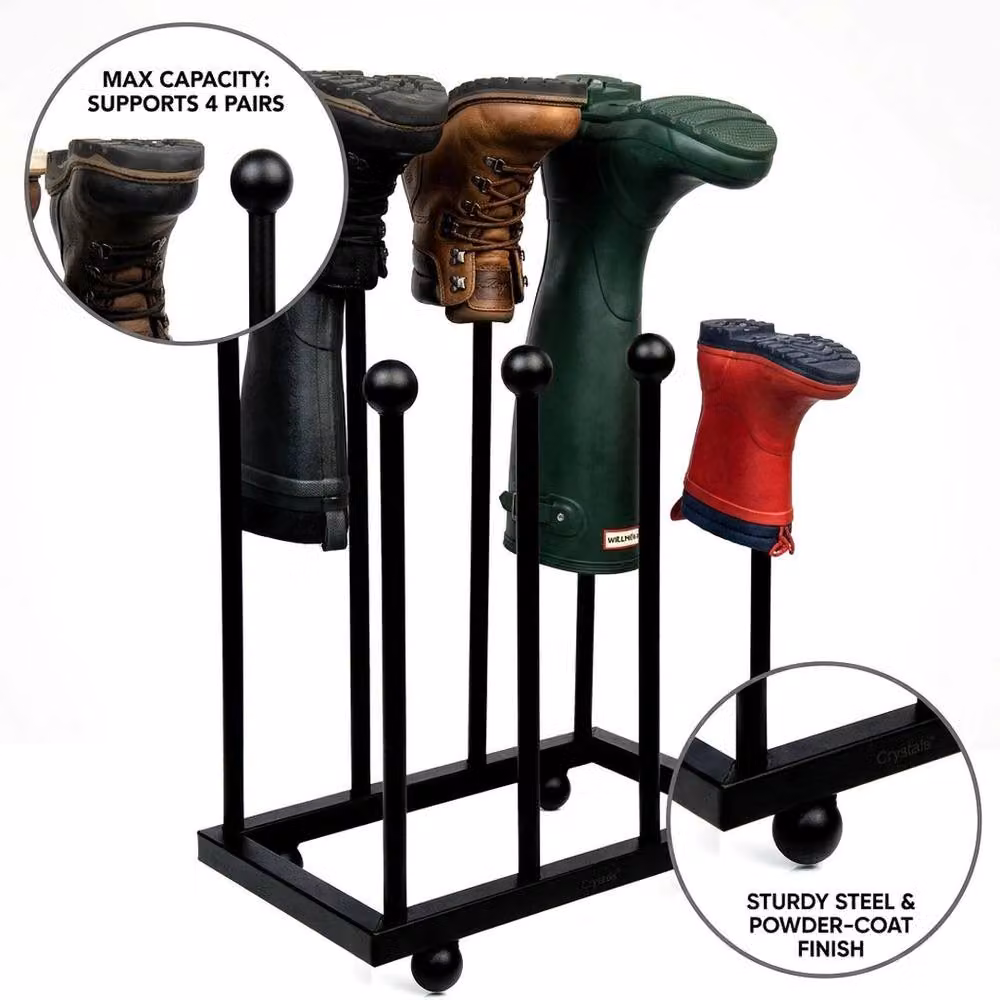 EONLION Metal Boot Rack Stand Storage Holder in Black, Width: 50 cm – 3