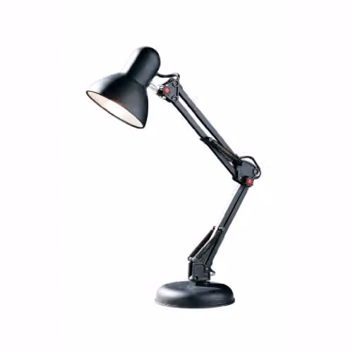 Orsina Modern Black Metal Desk Lamp for Reading and Task Lighting, H: 60 cm, W: 17 cm, D: 21 cm – 1