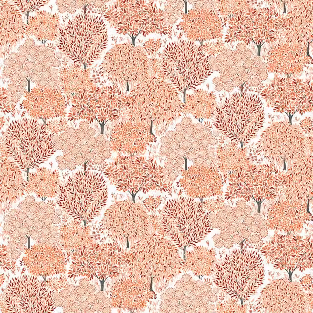 Fibre Naturelle Somerset Braeburn Cotton Fabric in Orange and Multicolour