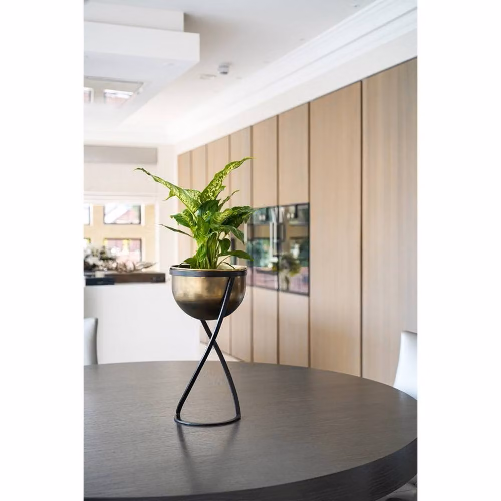 Lemon Pavilion Kensington Round Indoor Planter on Stand in Bronze and Gold, W: 14 cm, D: 14 cm, H: 42 cm – 4