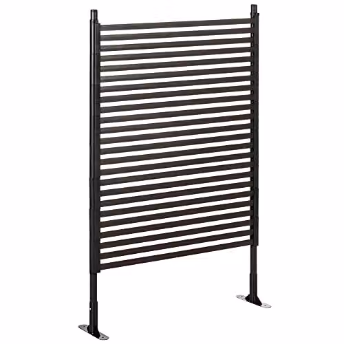 Outsunny Brown Palisade Metal Garden Fence with PVC Coating, H: 93 cm, W: 150 cm