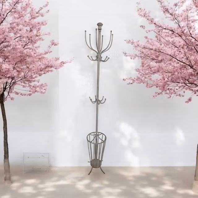 Minster Metal Coat and Umbrella Stand in Beige, W56 x D56 x H172 cm