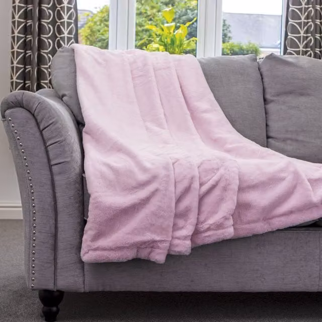 Dreamcatcher Faux Fur Polyester Throw Blanket, Pink, W/D: 160 x 130 cm