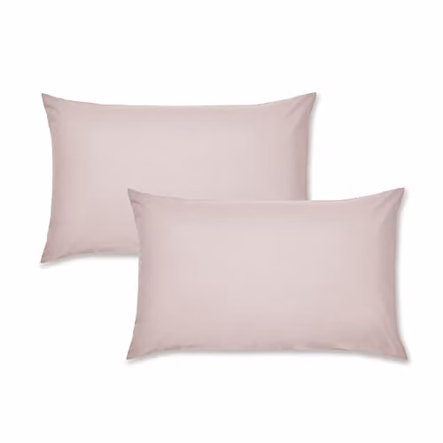 Catherine Lansfield Easy Iron Percale Standard Pillowcase Pair, Pink, W/D/H: 50 x 75 cm – 2
