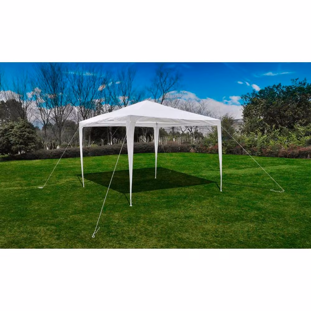 Berkfield Home White Pyramid-Roof Garden Gazebo Pavilion W: 300 cm, D: 300 cm, H: 250 cm – 2