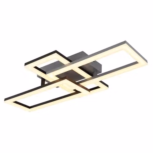 Globo Lighting Modern Adjustable LED Ceiling Light in Grey and Black with Warm White Light