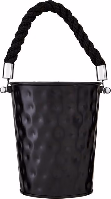 Orsina Miressa Small Black Party Bucket with Silver Stainless Steel Details