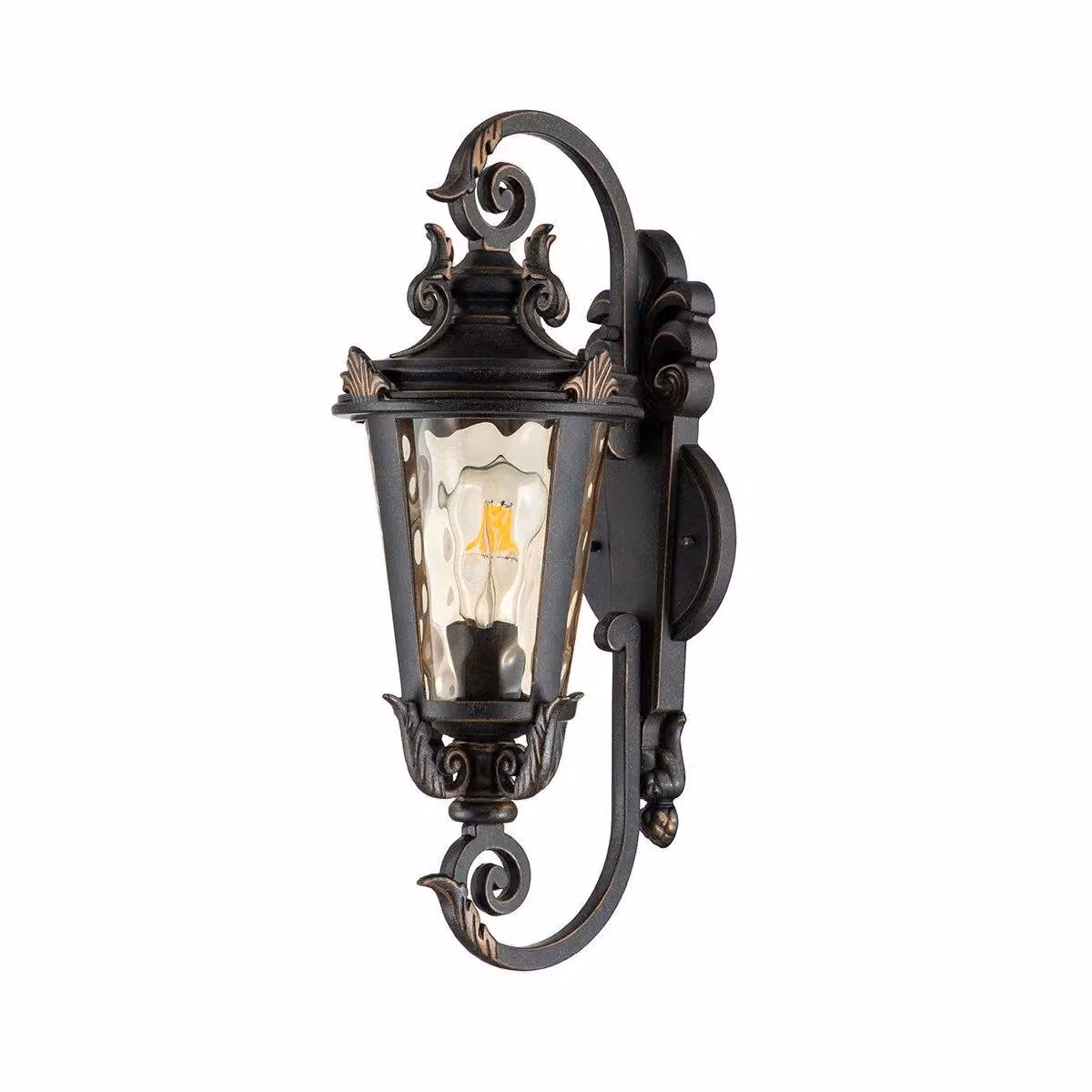 Netlighting Baltimore Outdoor Wall Lantern Light in Weathered Bronze and Brown with IP44 Rating and E27 Socket – 4
