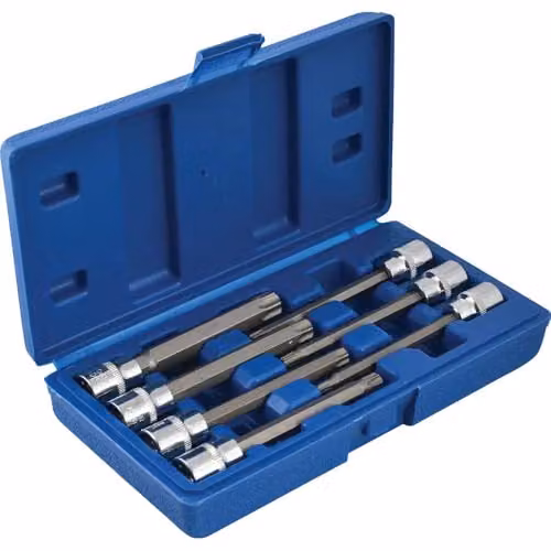 Bluespot Tools 7 Piece Extra Long 3/8 Inch Drive Torx Bit Socket Set in Blue