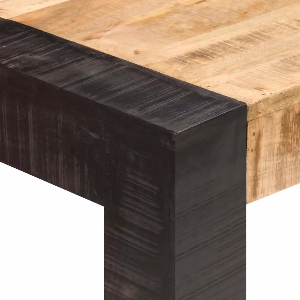 Berkfield Home Rectangular Dining Table in Brown Solid Mango Wood W/D/H: 140 x 70 x 76 cm – 4