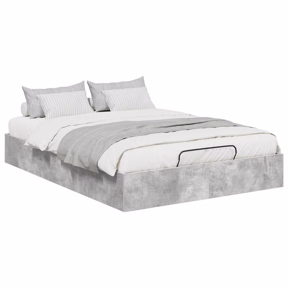 Berkfield Home Modern Upholstered Ottoman Bed Frame in Concrete Grey, W/D/H: 140 x 200 cm – 2