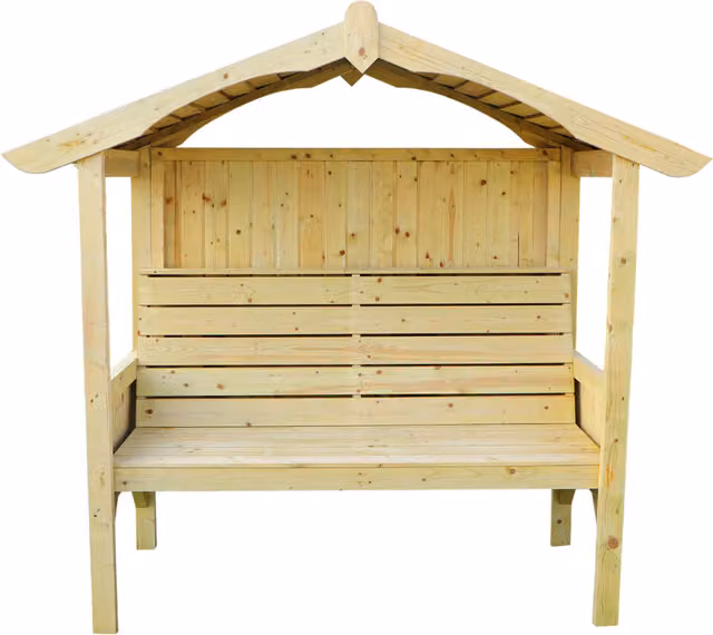 Waltons Carlton Pressure Treated Arbour Seat Garden Bench in Brown