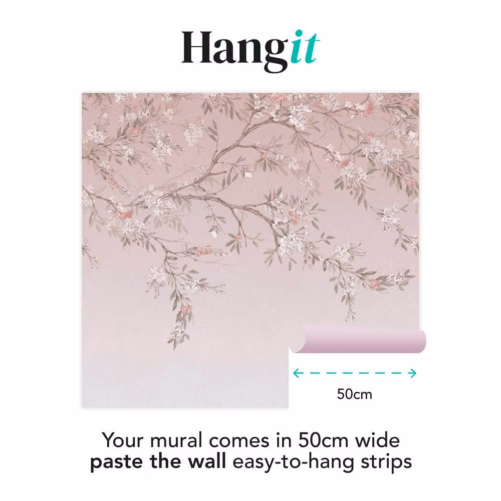 Superfresco Easy Blossom Trail Pink Floral Mural, W: 300 cm, H: 280 cm – 2