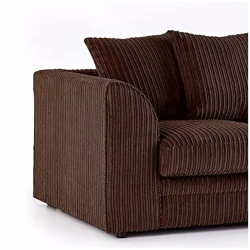 Furnishings For Less UK Luxor Right Hand Facing Corner Sofa in Chocolate Brown Jumbo Cord Fabric – 3