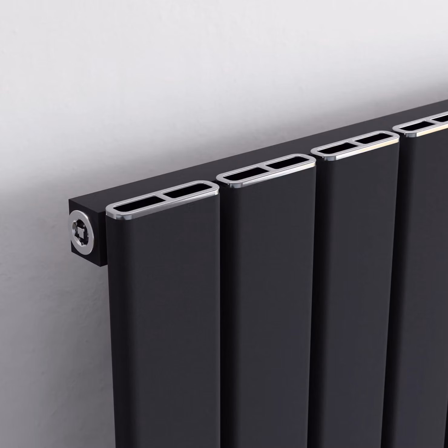 Agadon Vienna Designer Aluminium Radiator in Dark Grey, W: 180 cm, H: 55.5 cm, D: 55.5 cm – 3