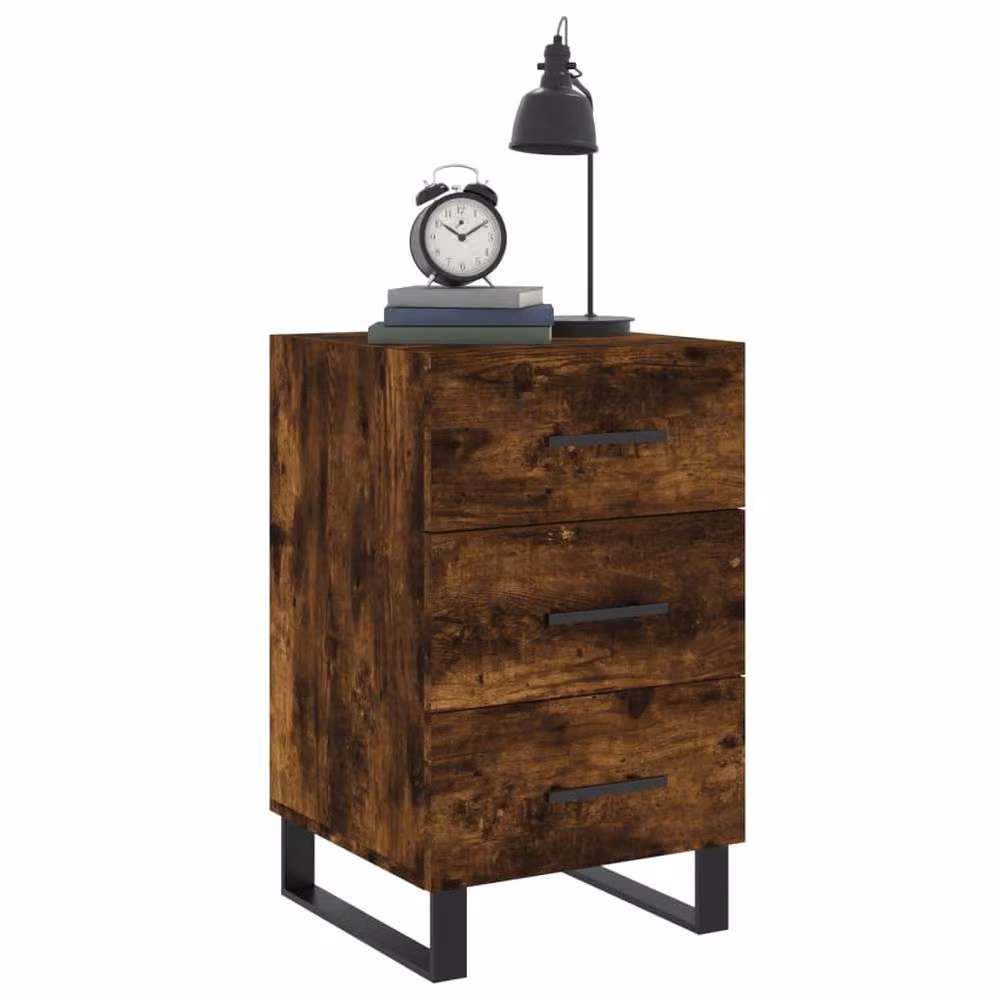 Berkfield Home Bedside Cabinet in Smoked Oak Brown, W/D/H: 40 x 40 x 66 cm – 3