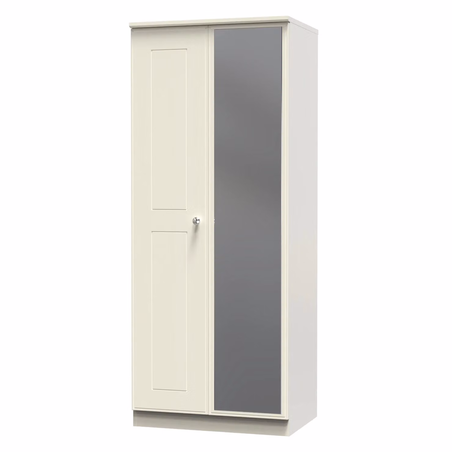 2 U Albert Ready Assembled 2 Door Mirrored Wardrobe in Cream – 2