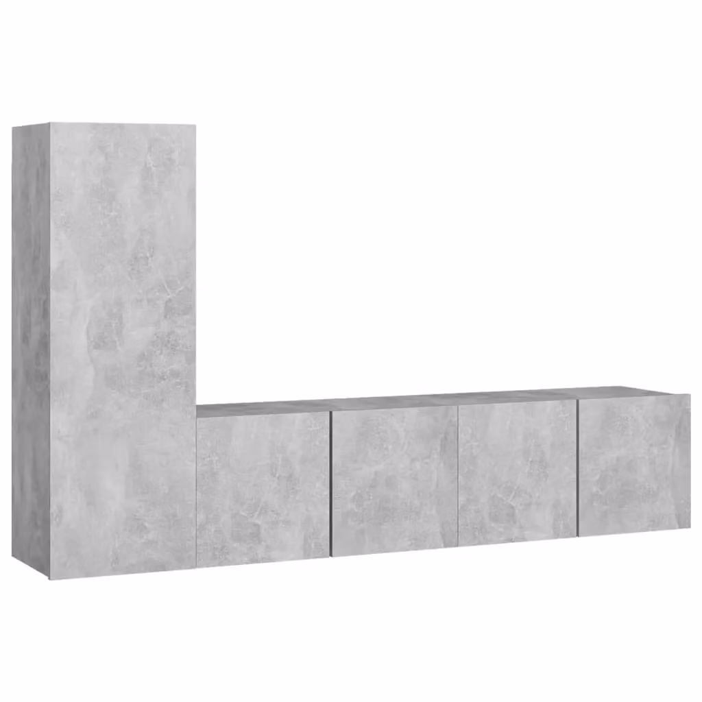 Berkfield Home 3 Piece Modern TV Cabinet Set in Concrete Grey Matt MDF – 2