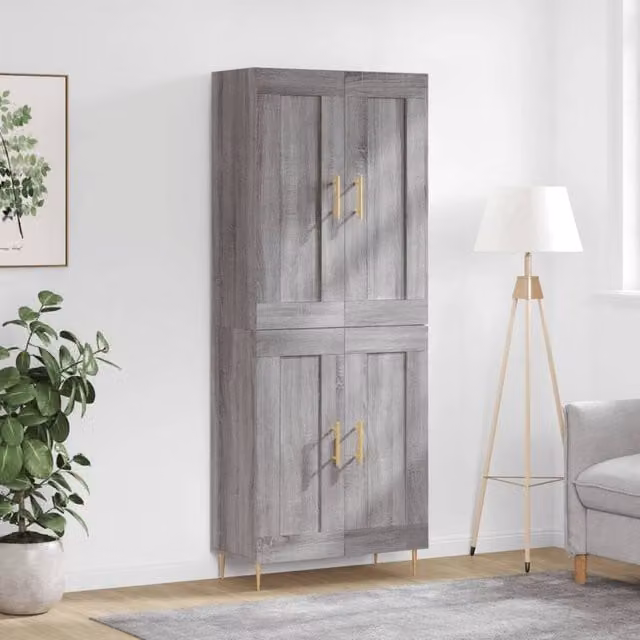 Berkfield Home Grey Sonoma Modern Highboard H 180 x W 69.5 x D 34 cm – 1