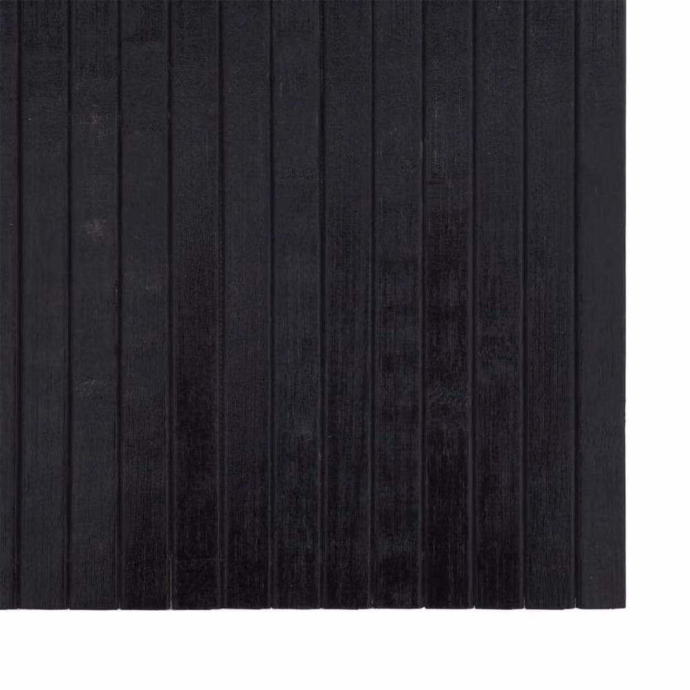 Berkfield Home Rectangular Striped Rug in Black, W: 70 cm x L: 200 cm, Bamboo and Polypropylene Blend – 4