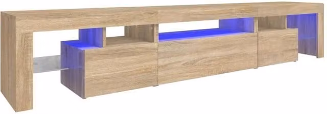 Berkfield Home Modern TV Cabinet with LED Lights in Sonoma Oak, W: 215 cm, D: 40 cm, H: 36.5 cm