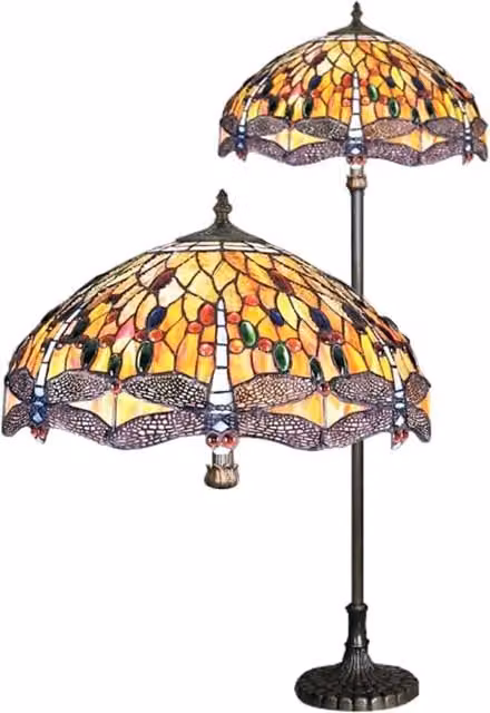 BELOFAY Tiffany Stained Glass Floor Lamp in Multicolour and Bronze