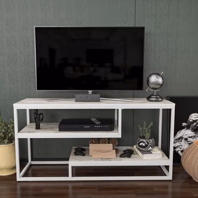 Decorotika Lorin White TV Unit for TVs up to 55 inch – 1