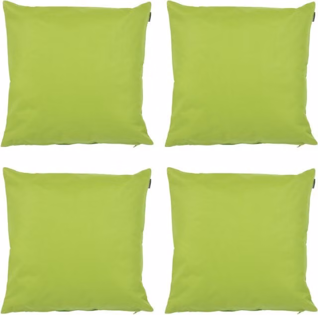 ICON Waterproof Indoor and Outdoor Square Cushion Set of 4, Green, W/D/H: 43 x 43 x 43 cm