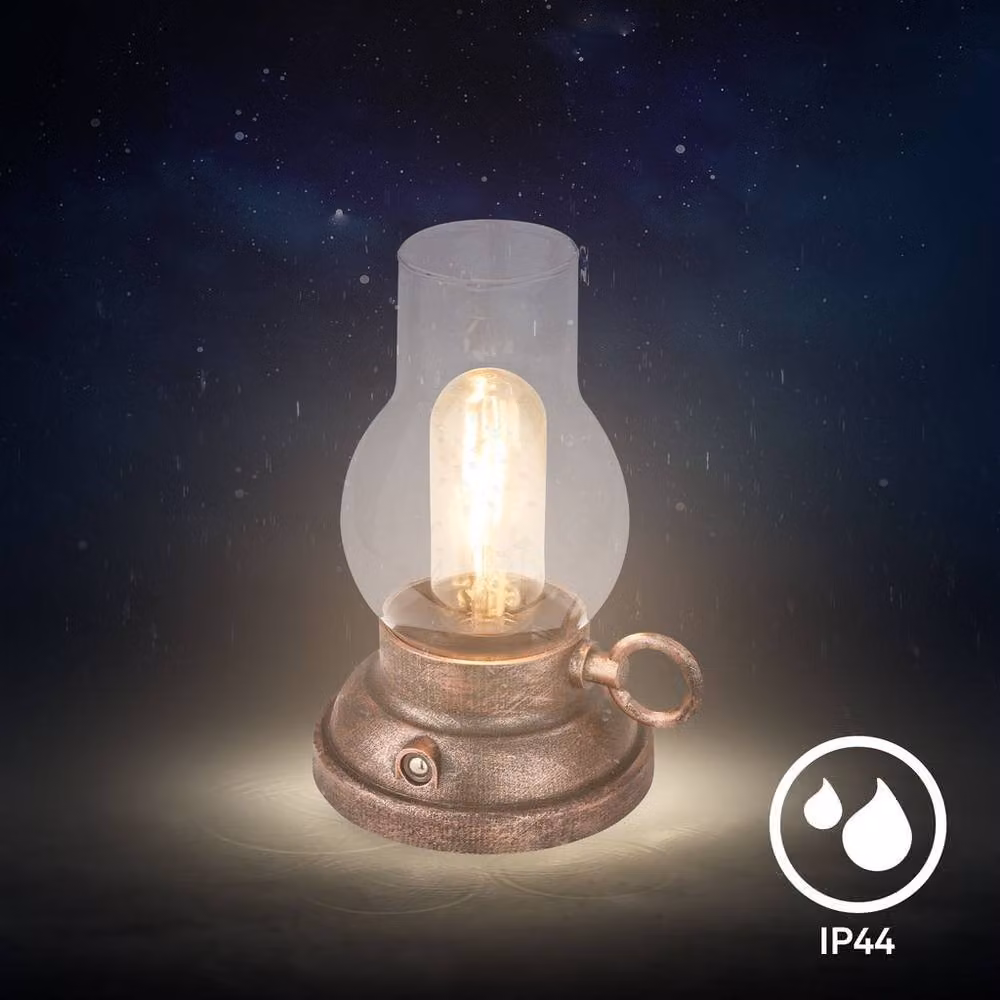 Briloner Antique Style Rechargeable LED Lantern, Dimmable Touch Control Outdoor Table Lamp, Bronze, W/D/H: 10.5 x 10.5 x 17.5 cm – 2