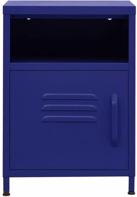 Berkfield Home Navy Blue Metal Nightstand, W/D/H: 35 x 35 x 51 cm