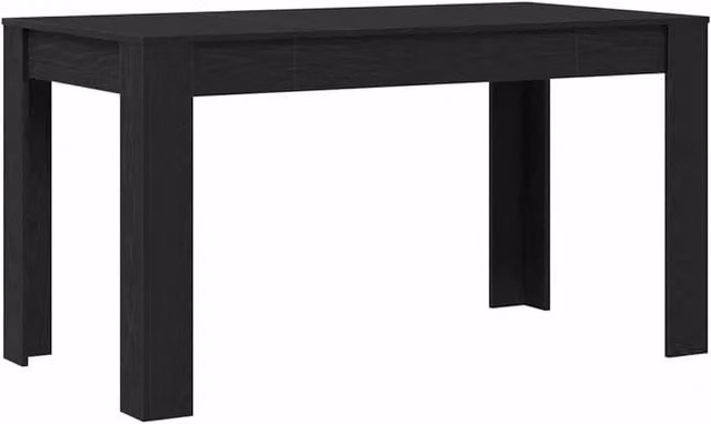 Berkfield Home Black Modern Rectangular Dining Table in Matt MDF Laminate, W/D/H: 140 x 74.5 x 76 cm – 1
