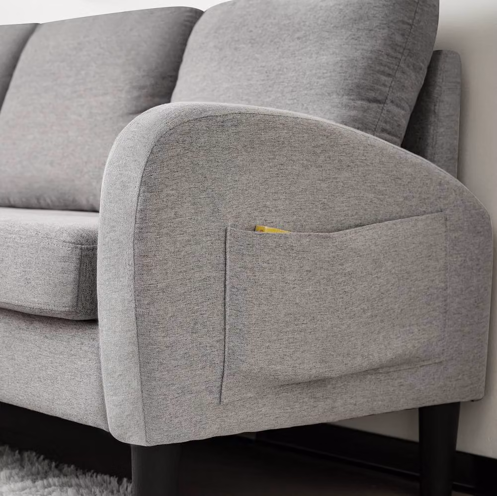 STILVORA Reversible Modular L-Shape Sofa with Chaise Lounge in Grey Fabric – 4