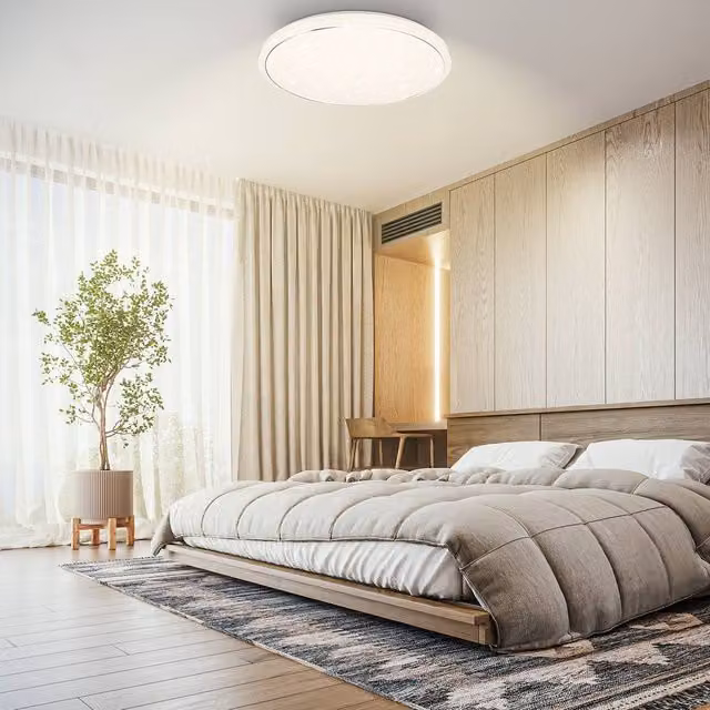 Briloner Starry Sky LED Ceiling Light, White, 19.5W, 4450lm, Dimmable with Remote Control and Timer, Diameter: 48 cm