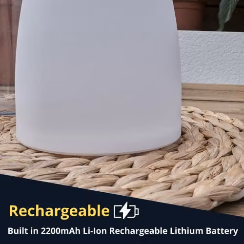 ValueLights MiniSun White Rechargeable RGB LED Outdoor Table Lamp – 5