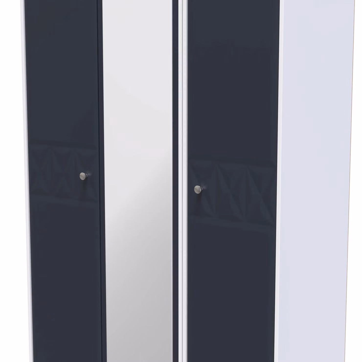 Ready Assembled 2 U Memphis Tall Triple Mirror Wardrobe in Dark Blue – 3