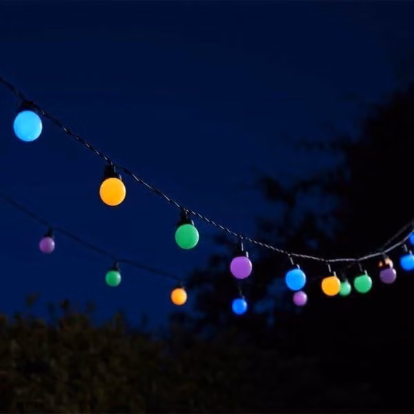 Marco Paul Multicoloured Solar Powered LED Sphere Festoon String Lights – 1