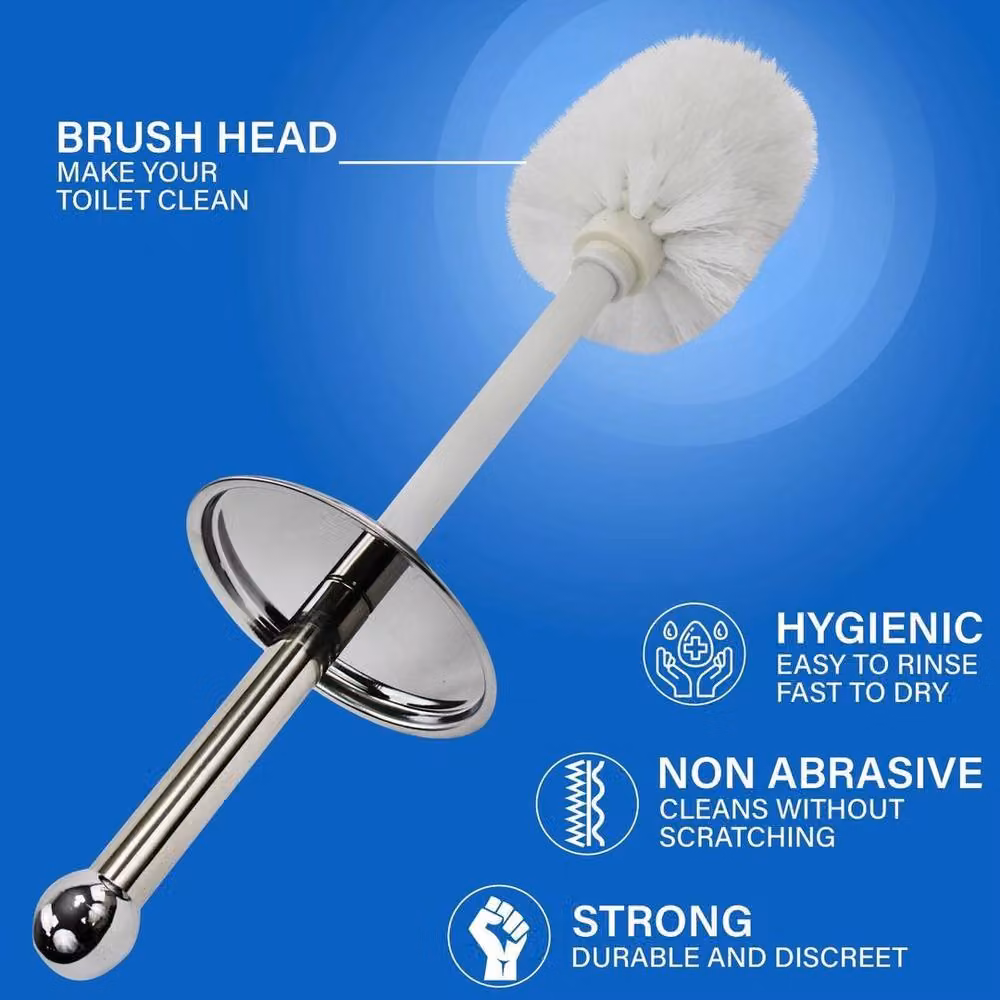 Spetlek Silver Stainless Steel Toilet Brush and Holder Set – 2