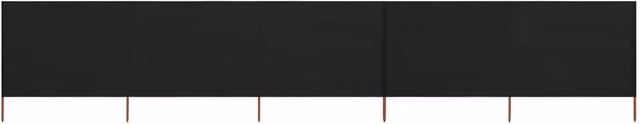 Berkfield Home 5-Panel Fabric Wind Screen, Black, W: 600 cm, H: 160 cm