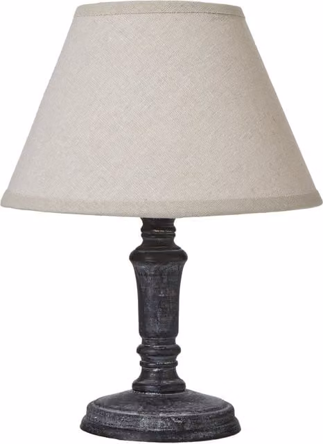 KDMK Palmyra Rustic Column Table Lamp with Linen Shade in Grey