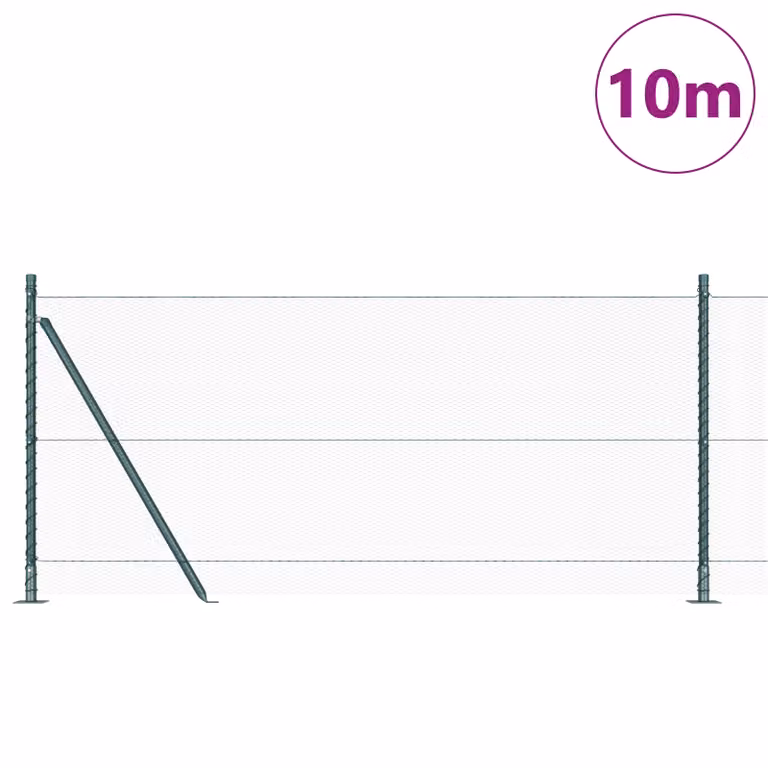 Berkfield Home Green Steel Hexagon Fence, H: 0.8 m x W: 10 m