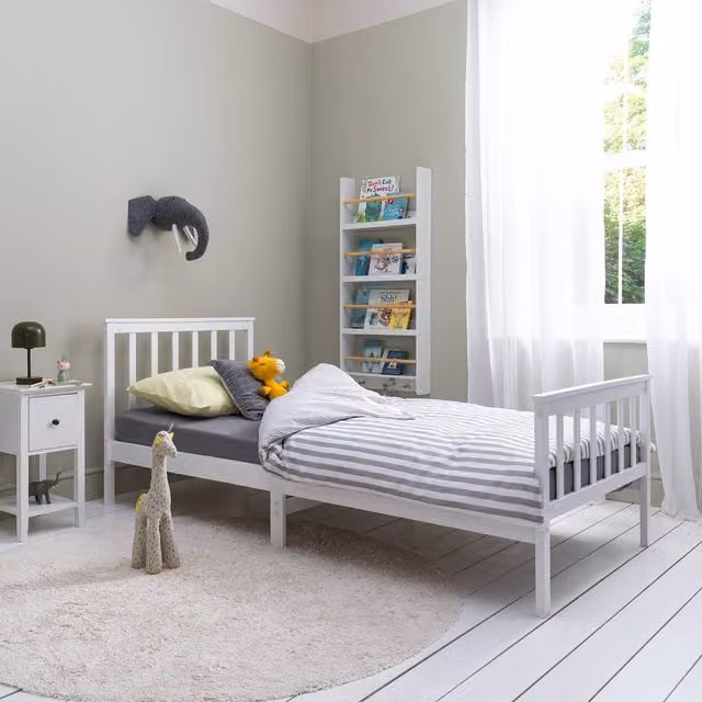 Nöa and Nani Otis Single Bed with Drawers and Bedside Shelf in White