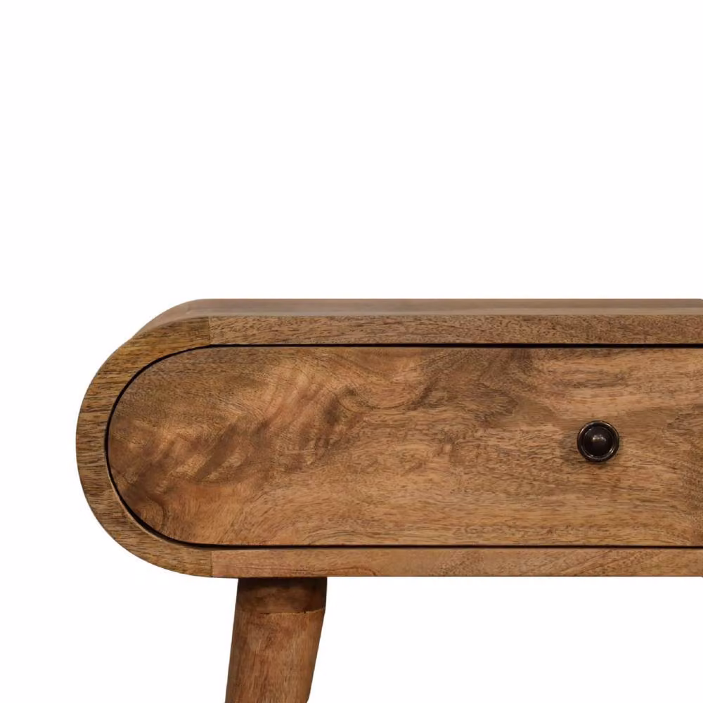 STILVORA Minimalist Mango Wood Console Table with Drawer in Brown – 4