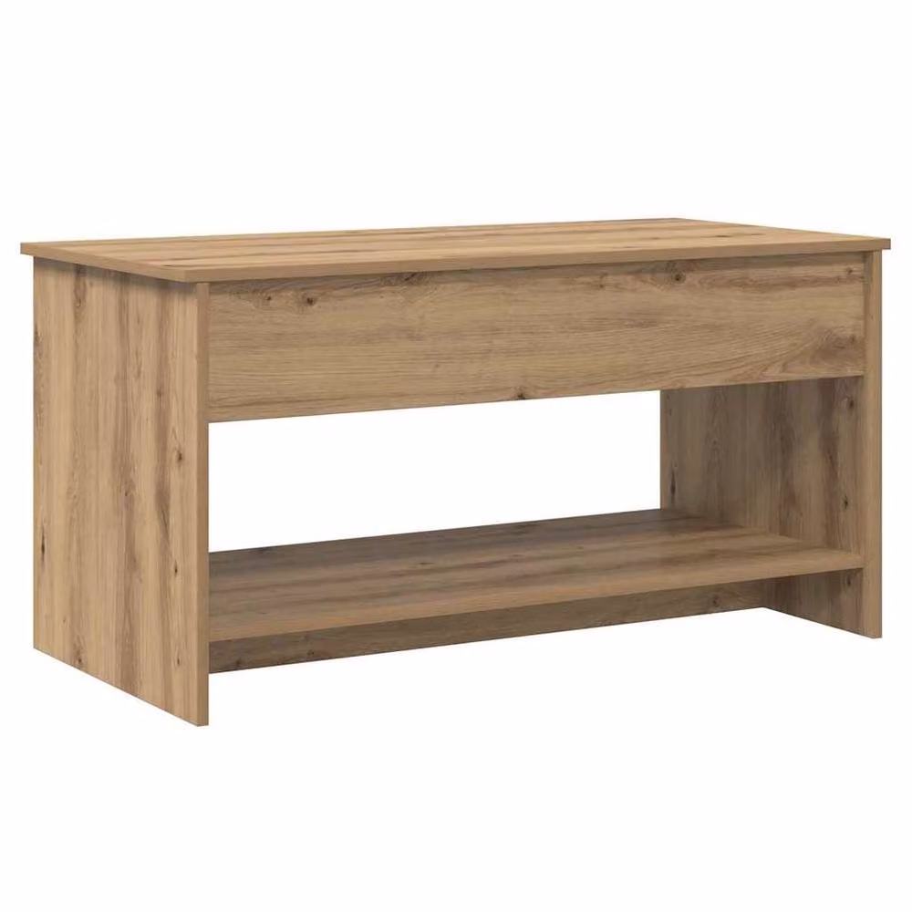 Berkfield Home Modern Artisan Oak Coffee Table in Brown, W: 102 cm, D: 50 cm, H: 52.5 cm – 3