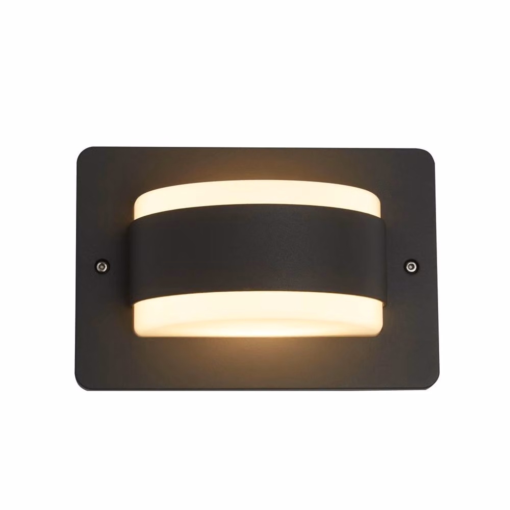 Lighting Collection Kyst Glow Modern LED Outdoor Wall Light in Black or Grey – 3