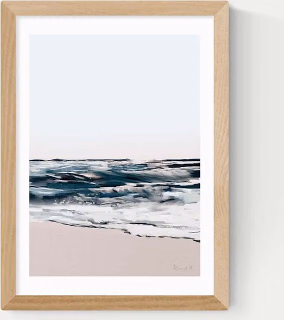 East End Prints Seashore Framed Art Print in Beige and Multicolour